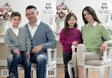 Load image into Gallery viewer, King Cole 4 Ply Knitting Pattern  3755 Cardigans &amp; Sweaters