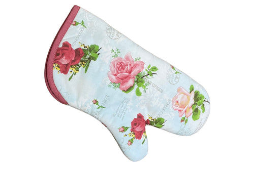 La Vie En Rose Cotton Single Oven Glove Gauntlet