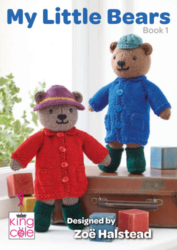 King Cole Little Bears Knitting Book 1 – Stuffed Bear Family with Outfits