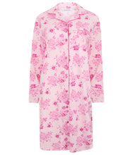 Load image into Gallery viewer, Slenderella Ladies Modern Floral Cotton Interlock Nightshirt Piink - UK 12/14