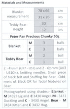 Load image into Gallery viewer, Wendy Peter Pan Chunky Knitting Pattern - Blanket &amp; Teddy Bear (P1303)