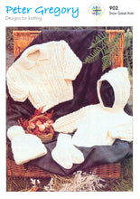 Load image into Gallery viewer, Peter Gregory Aran Knitting Pattern - Sweater Jacket Hat &amp; Socks (902)