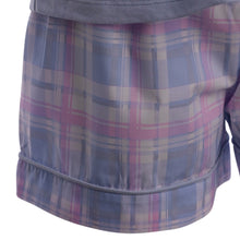 Load image into Gallery viewer, Slenderella Ladies Tartan Pyjamas - Jersey Top &amp; Checked Shorts  Blue - UK 20/22