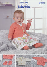 Load image into Gallery viewer, Wendy Peter Pan Baby Double Knitting Pattern - Cardigans &amp; Bootees (PP007)
