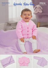 Load image into Gallery viewer, Wendy Peter Pan Baby DK Knitting Pattern - Cardigans &amp; Blanket (PP018)