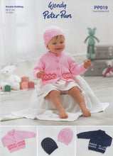 Load image into Gallery viewer, Wendy Peter Pan Baby Double Knitting Pattern – Cardigan &amp; Hat (PP019)