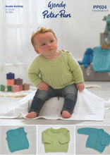 Load image into Gallery viewer, Wendy Peter Pan Baby DK Knitting Pattern – Sweater, Slipover &amp; Cardigan (PP024)
