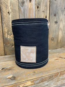 Denim Esschert Heavy Weight Door Stop with Faux Leather Handle (1.5kg)