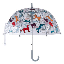 Load image into Gallery viewer, Esschert Design Transparent &quot;It&#39;s Raining Cats &amp; Dogs&quot; Umbrella (80cm Diameter)