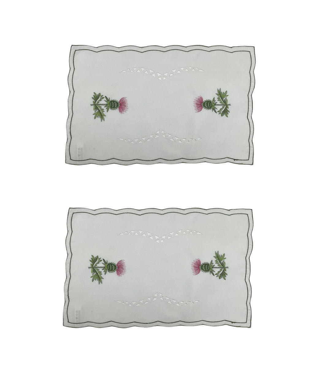 Embroidered Thistle Traycloth (12