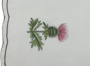 Embroidered Thistle Traycloth (12" x 18")