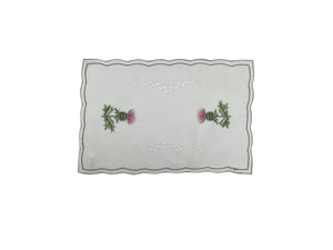 Embroidered Thistle Traycloth (12" x 18")