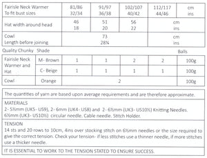 Chunky Knitting Pattern for Ladies Neck Warmer Cowl & Hat (UKHKA 164)
