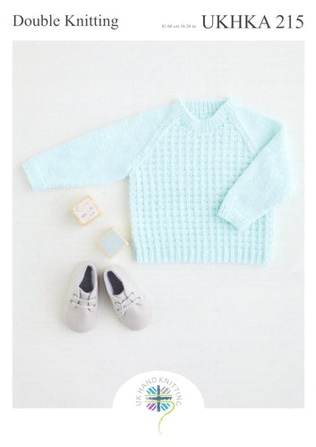 UKHKA 215 Double Knit Knitting Pattern - Baby Sweaters