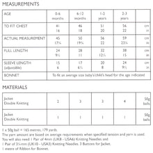 Load image into Gallery viewer, UKHKA 218 Double Knit Knitting Pattern - Baby Jacket &amp; Bonnet