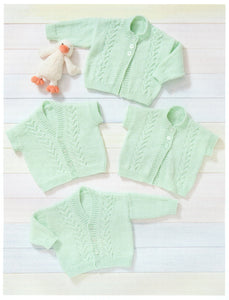 UKHKA 221 Double Knit Knitting Pattern - Baby Cardigans & Waistcoats