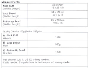 UKHKA 226 Chunky Knitting Pattern - Ladies Shawl & Scarf
