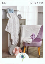 Load image into Gallery viewer, UKHKA 233 4ply Knitting Pattern - Baby Blankets