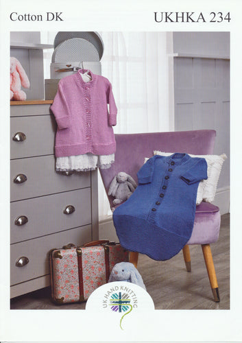 UKHKA 234 Double Knit Knitting Pattern - Baby Sleeping Bag & Coat