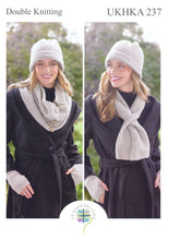Load image into Gallery viewer, UKHKA 237 Double Knit Knitting Pattern - Ladies Winter Accessories