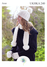 Load image into Gallery viewer, UKHKA 240 Aran Knitting Pattern - Ladies Accessories