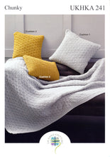 Load image into Gallery viewer, UKHKA 241 Chunky Knitting Pattern - Throw &amp; Cushion Covers