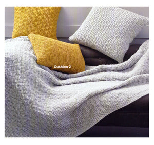 UKHKA 241 Chunky Knitting Pattern - Throw & Cushion Covers