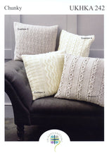 Load image into Gallery viewer, UKHKA 242 Chunky Knitting Pattern - Cushion Covers