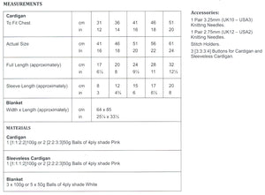 UKHKA 243 4ply Knitting Pattern - Baby Cardigans & Blanket
