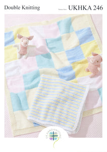 UKHKA 246 Double Knit Knitting Pattern - Baby Blankets