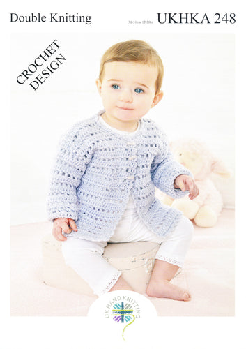 UKHKA 248 Double Knit Crochet Pattern - Baby Cardigans & Waistcoat