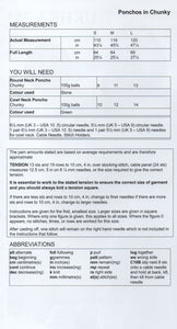 UKHKA 253 Chunky Knitting Pattern -Women's Chunky Roll Neck & Round Poncho