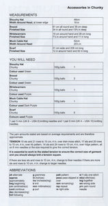 UKHKA 254 Knitting Pattern - Ladies Winter Chunky Accessories