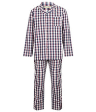 Load image into Gallery viewer, https://images.esellerpro.com/2278/I/186/139/WR2813-walker-reid-mens-navy-check-pyjamas-pjs-set-1.jpg