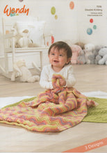 Load image into Gallery viewer, Wendy Peter Pan Double Knit Pattern 7016 Baby Blankets in 3 Designs