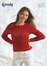 Load image into Gallery viewer, Wendy Women’s Double Knitting Pattern – Cable Knit Sweater (7021)