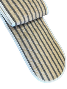 Beige & Brown Quilted Stripe Double Oven Glove
