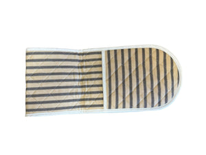 Beige & Brown Quilted Stripe Double Oven Glove