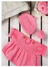 Load image into Gallery viewer, Baby Double Knitting Pattern - UKHKA 71 Flared Sweater and Hat.