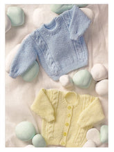 Load image into Gallery viewer, Double Knitting Pattern - UKHKA 64 Baby Cardigan &amp; Jumper