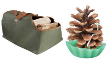 Load image into Gallery viewer, Heavy Duty Log Carrier &amp; Pack of 10 Pinecone Fire Starters