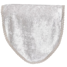 Load image into Gallery viewer, Crushed Velvet Round Chair Back with Crochet Trim (Cream)