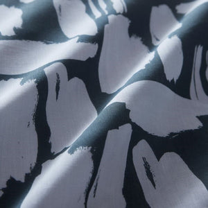 Navy & White Abstract Strokes Double Duvet Set