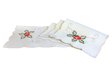 Load image into Gallery viewer, Pack of 4 Embroidered Poppy Placemats (12" x 18")