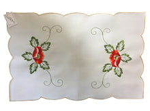Load image into Gallery viewer, Pack of 4 Embroidered Poppy Placemats (12" x 18")