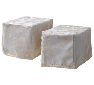 Floral Jacquard Square Arm Caps (Cream)
