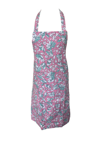 Floral Baking Cooking Pink Bib Apron