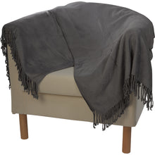 Load image into Gallery viewer, https://images.esellerpro.com/2278/I/976/32/gunmetal-bamboo-throw-fringed-edge.jpg