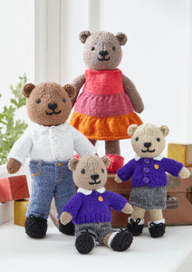 King Cole Little Bears Knitting Book 1 – Stuffed Bear Family with Outfits