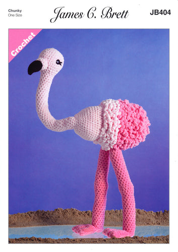 James Brett Chunky Crochet Pattern - Flo the Flamingo (JB404)